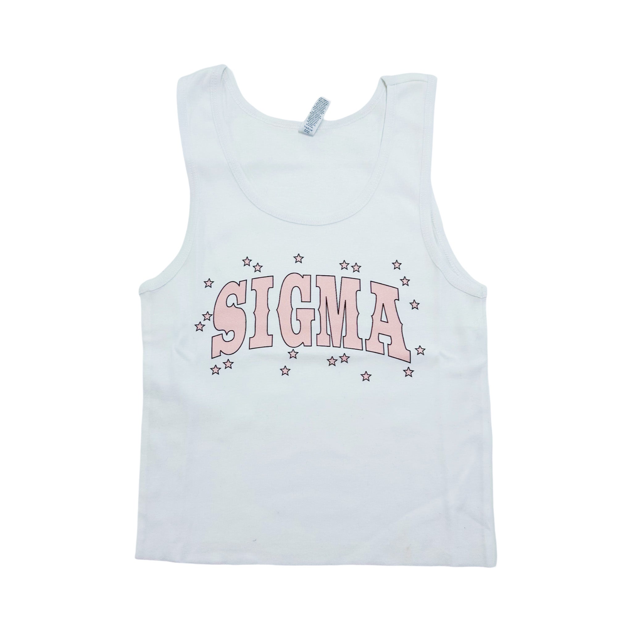 Sigma Sigma Sigma Kacey Rib Crop Tank - MD WHITE