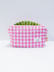 Sorority Gingham Quilted Makeup Bag