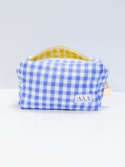 Sorority Gingham Quilted Makeup Bag