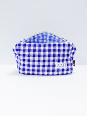 Sorority Gingham Quilted Makeup Bag