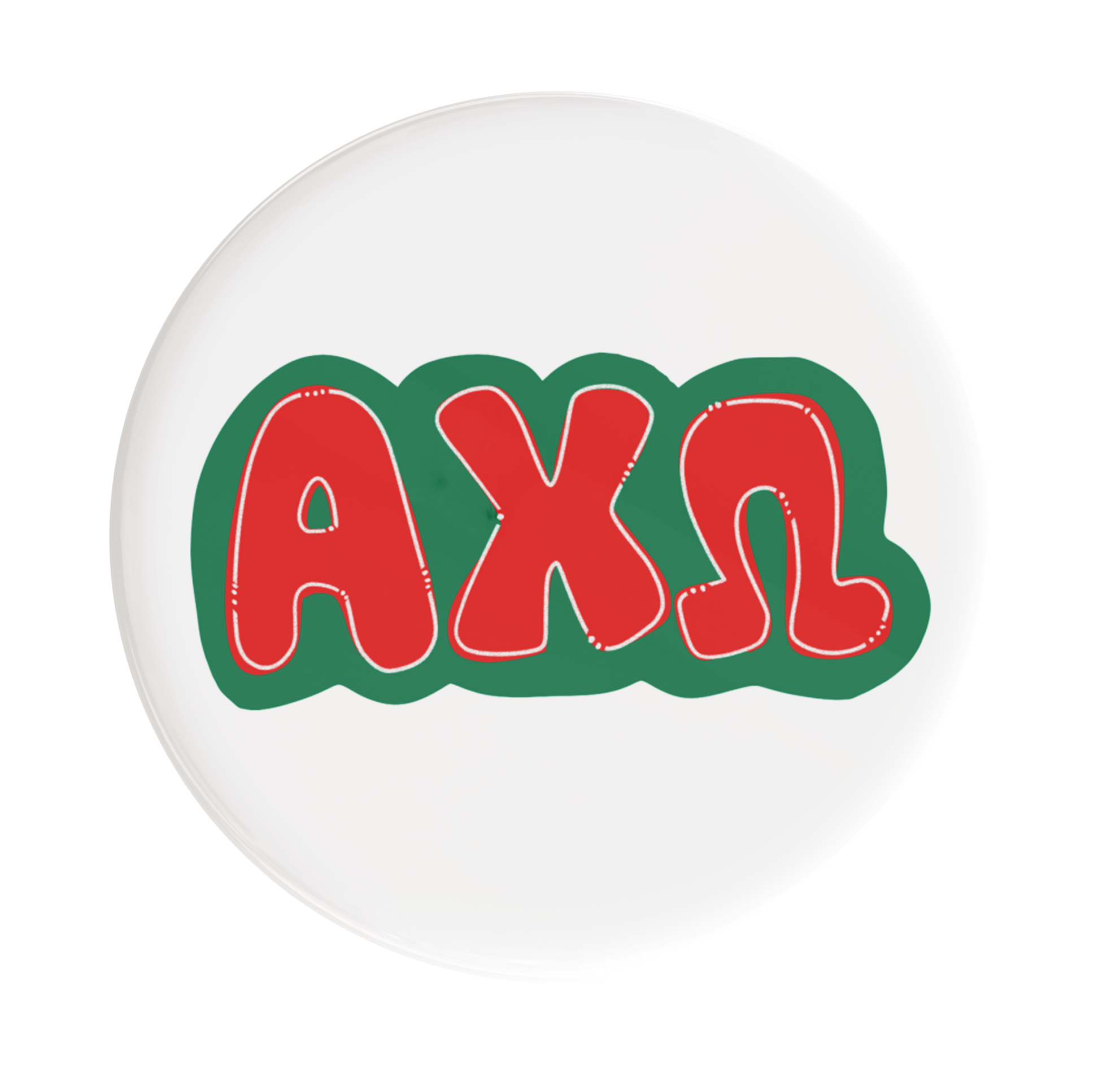 Alpha Chi Omega Bubbly Sorority Button