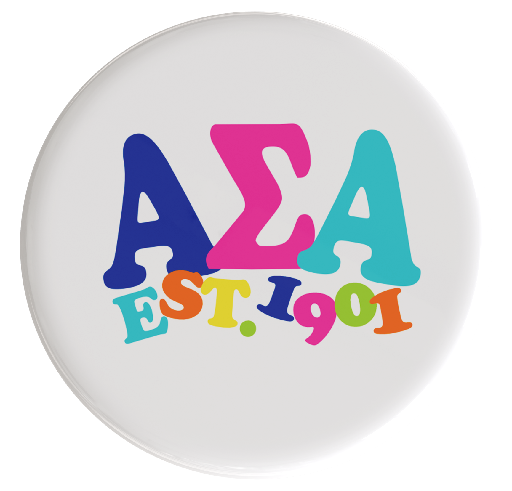 Alpha Sigma Alpha Happy Days Sorority Button