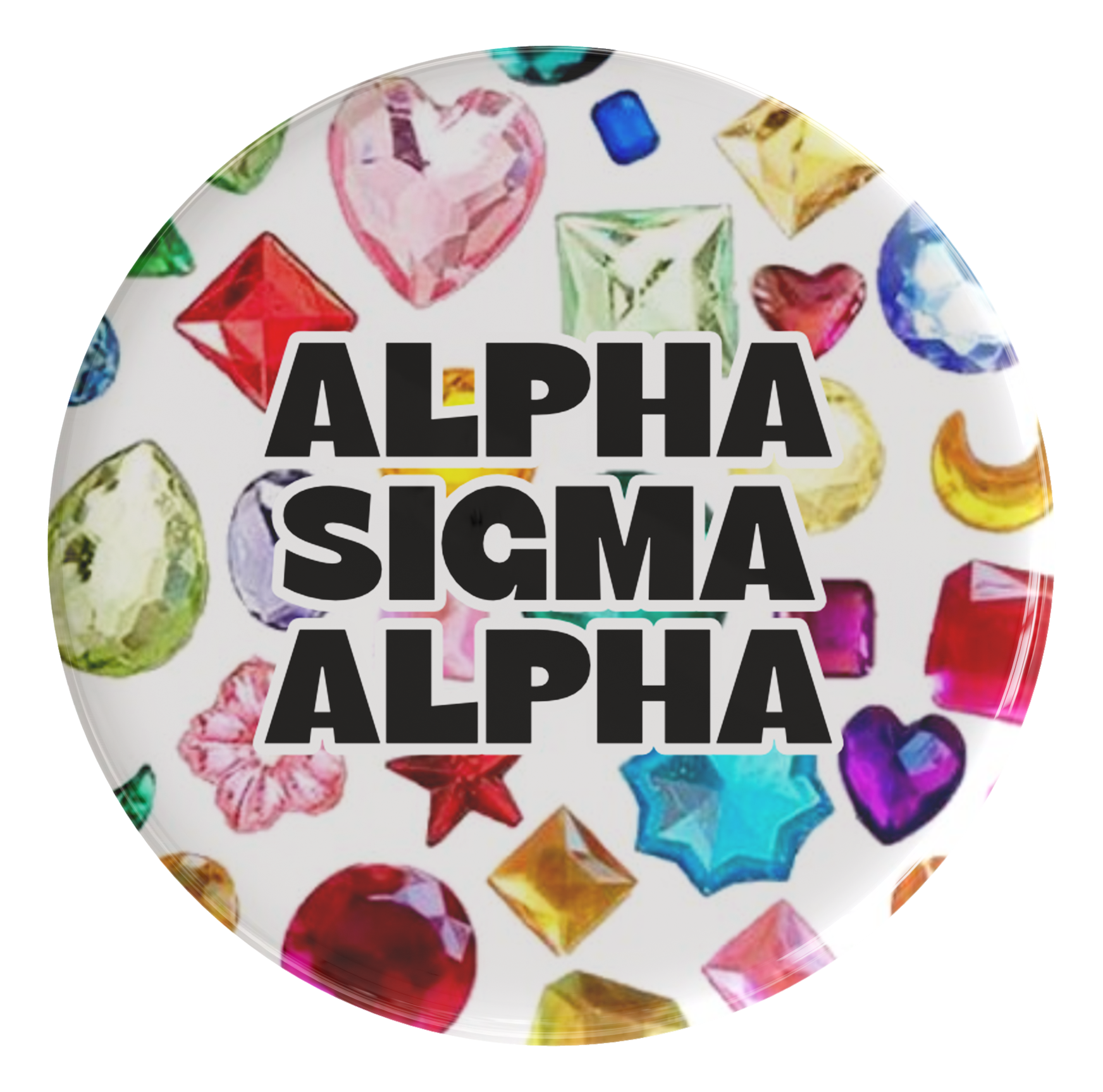 Alpha Sigma Alpha Bejeweled Sorority Button