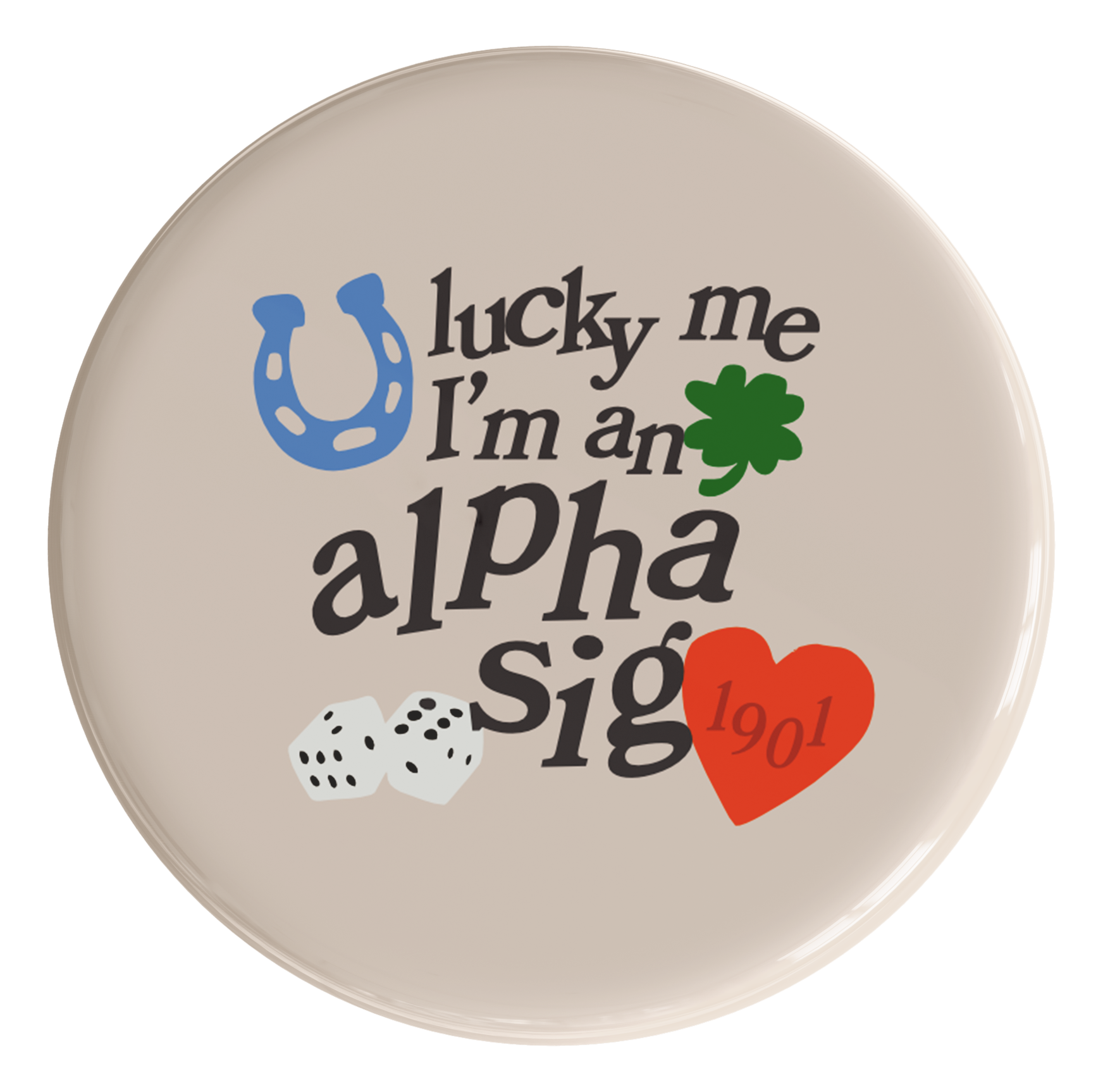 Alpha Sigma Alpha Lucky Sorority Button