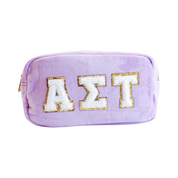 Alpha Sigma Tau Chenille Sorority Cosmetic Bag