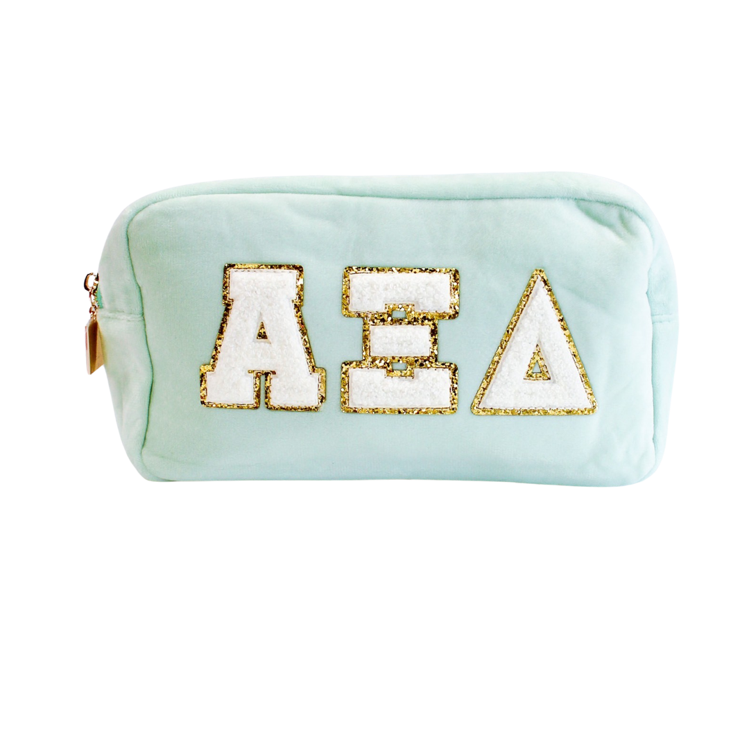 Alpha Xi Delta Chenille Sorority Cosmetic Bag