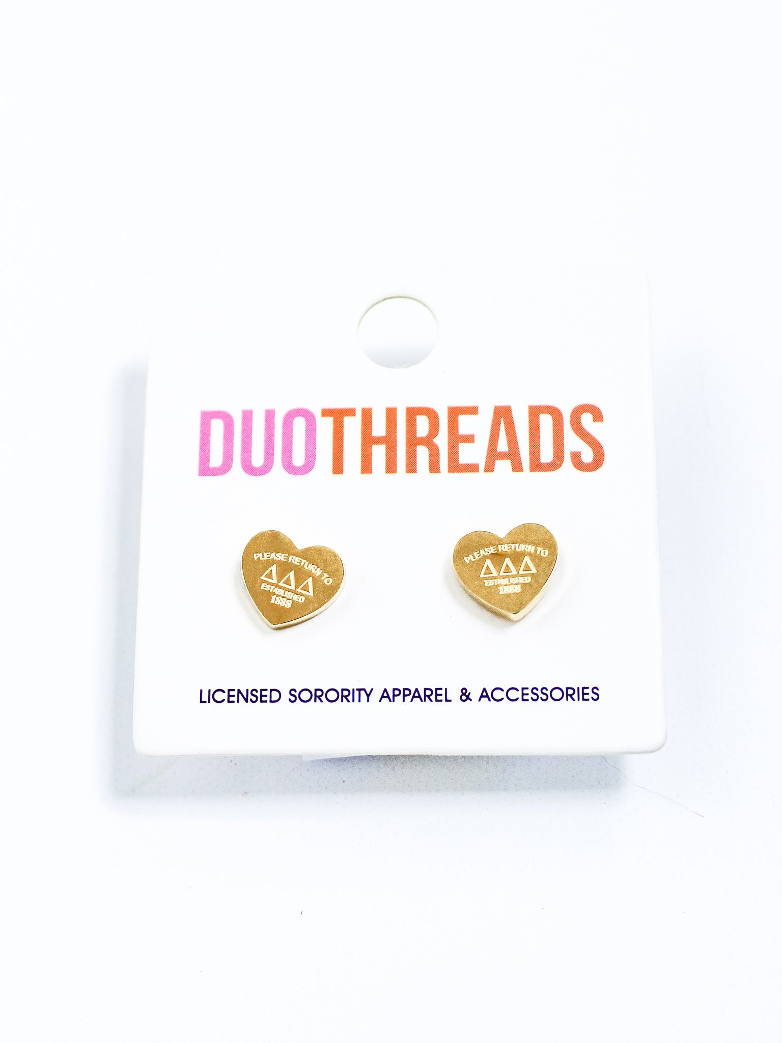 Delta Delta Delta Heart Earrings