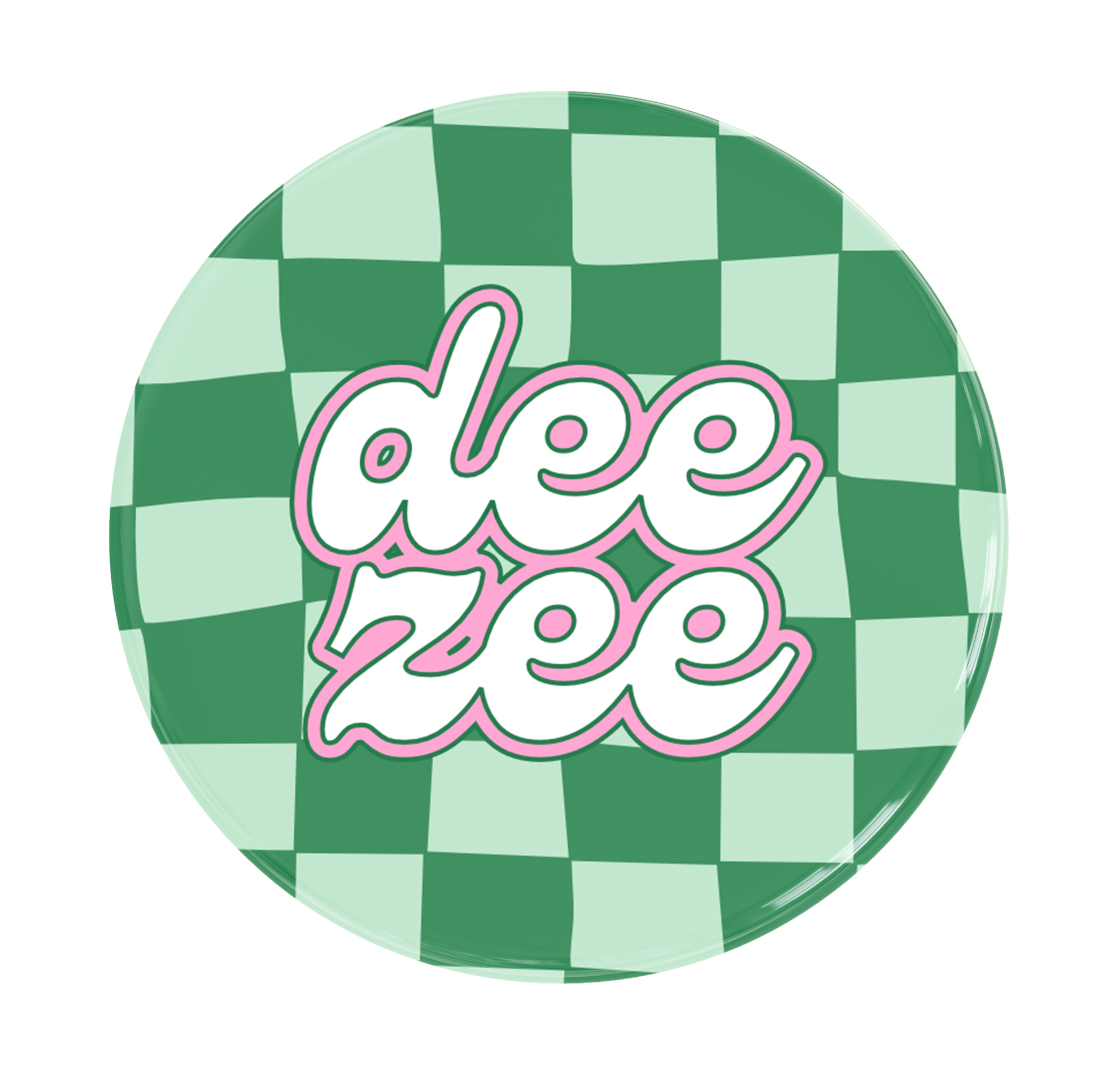 Delta Zeta Checker Sorority Button