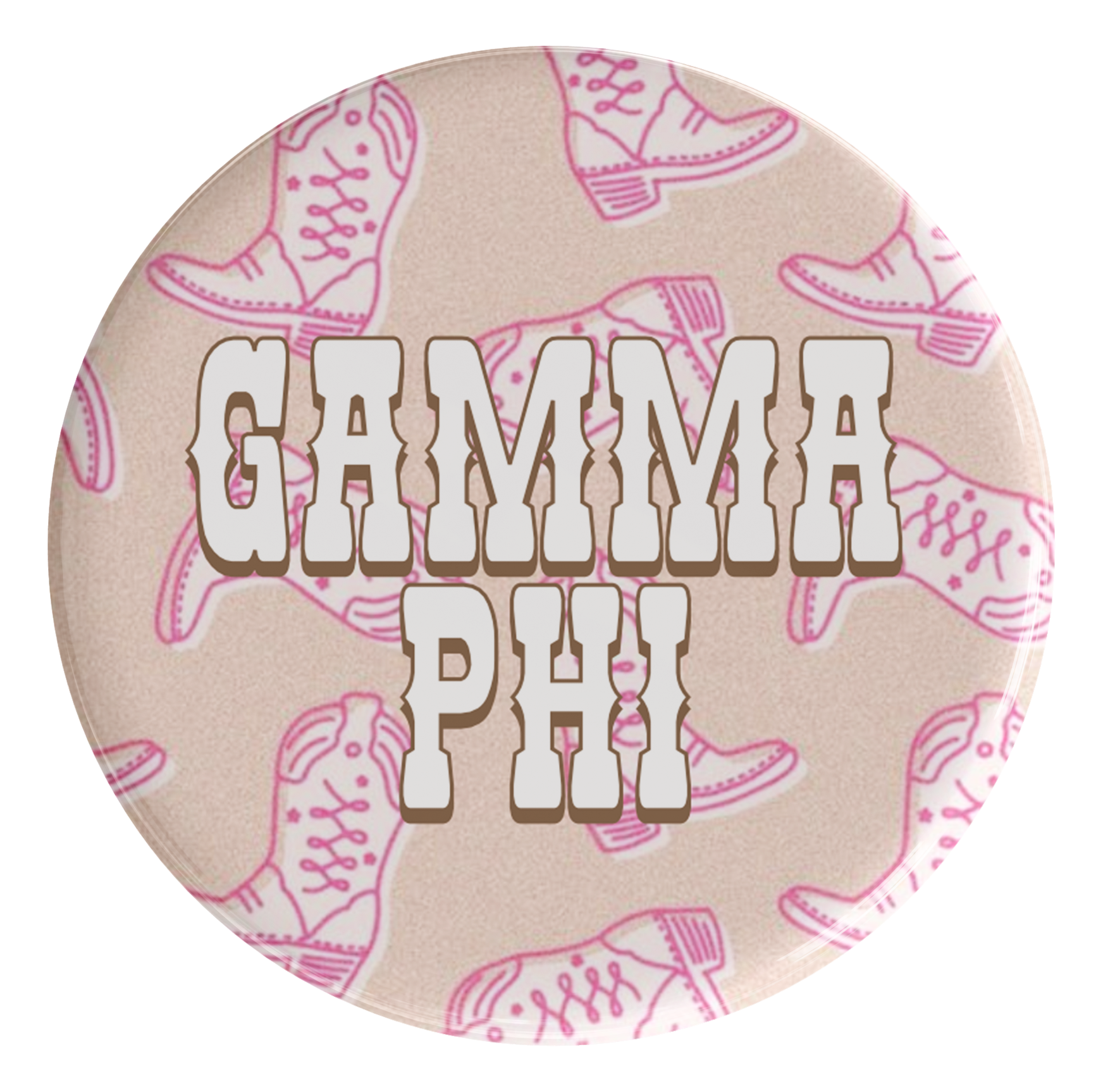 Gamma Phi Beta Boot Scootin Sorority Button