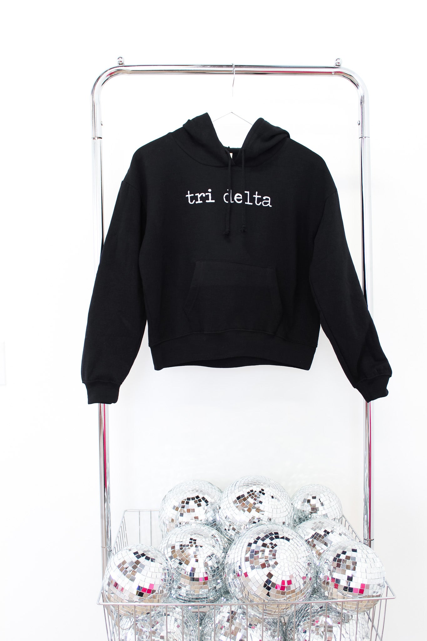 Delta Delta Delta Crop Sweatshirt  - SM BLACK