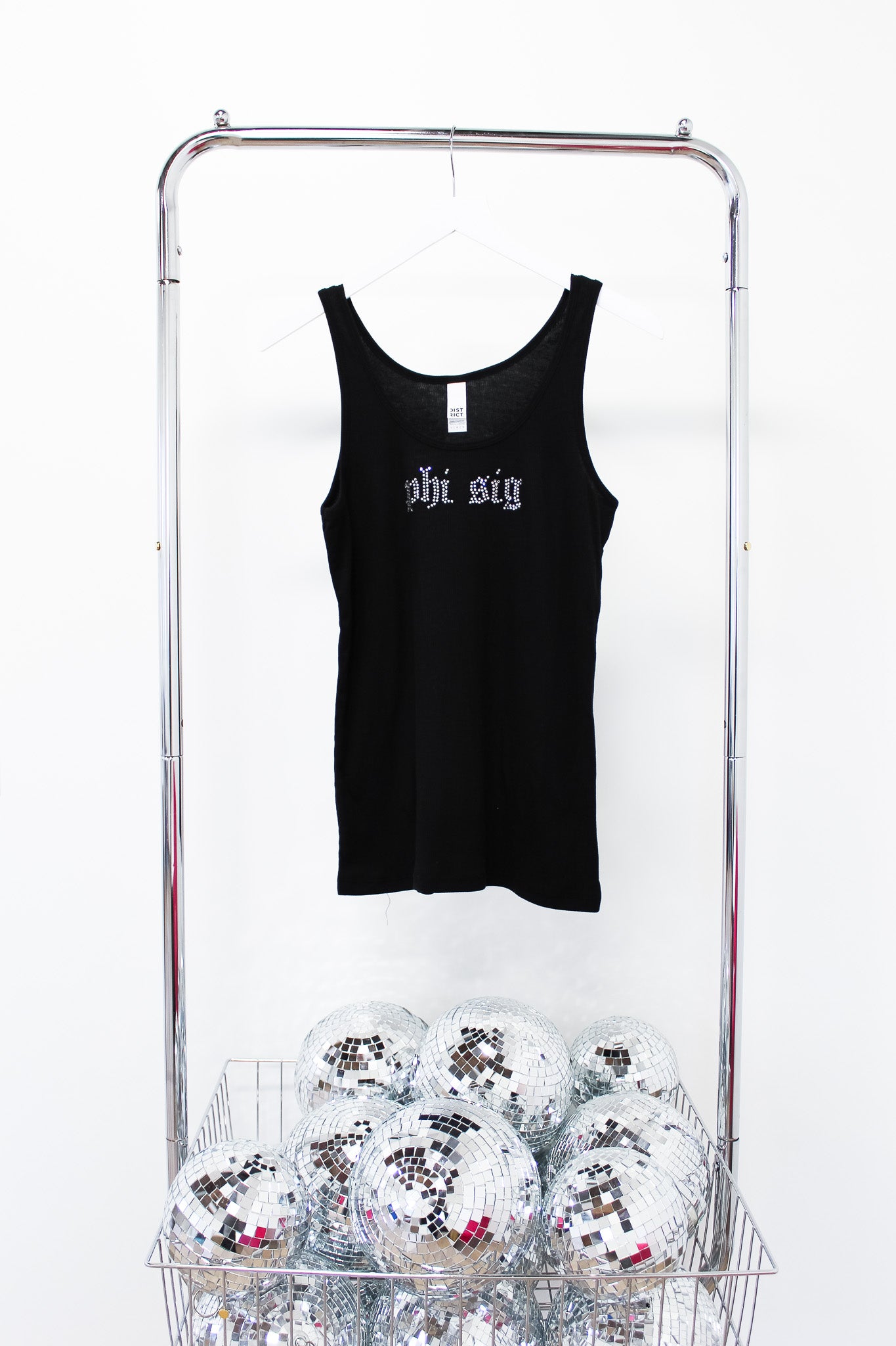 Phi Sigma Sigma Bling Ring Tank - LG BLACK