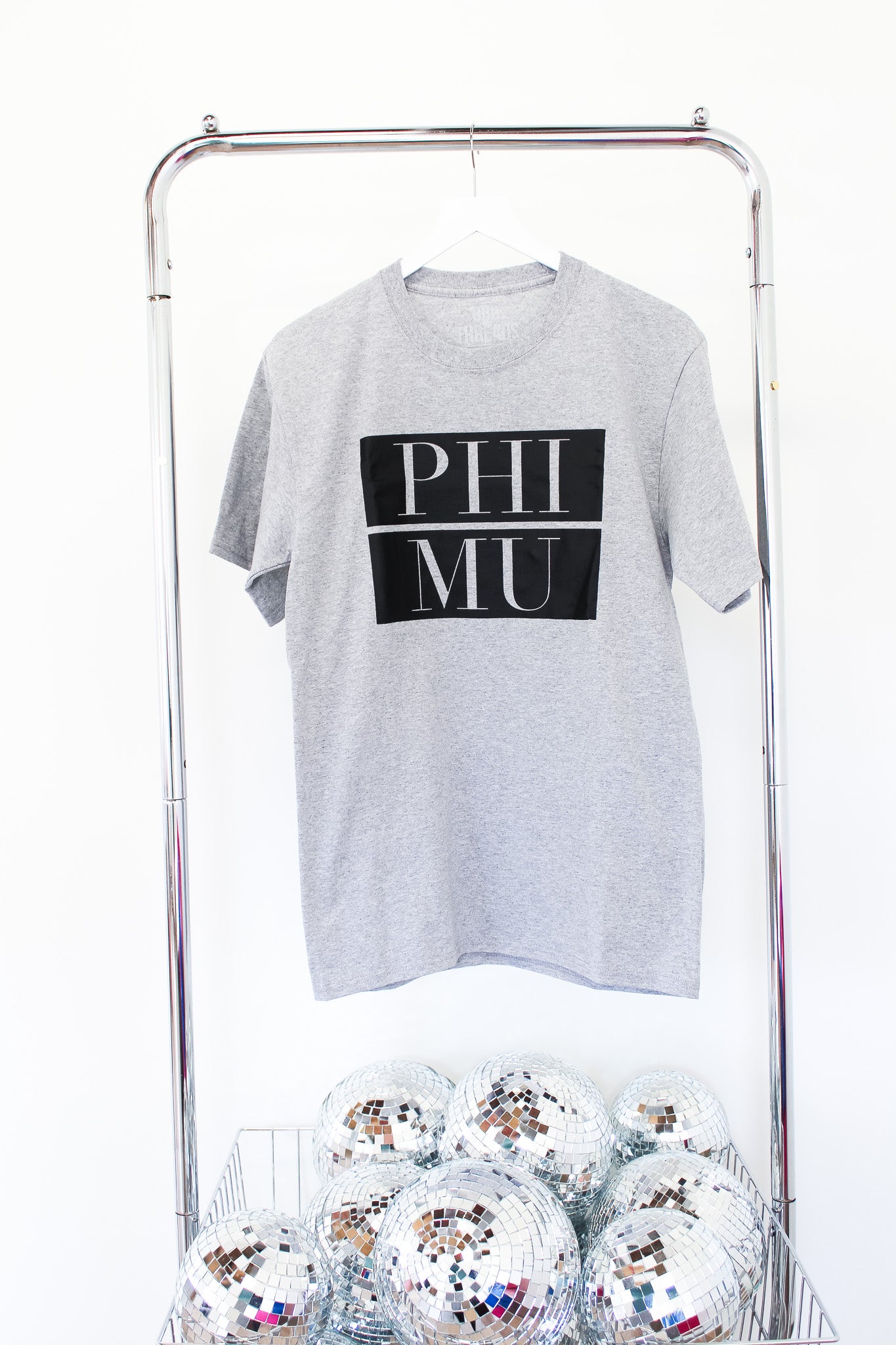 Phi Mu Block Sorority Tee - MD GREY