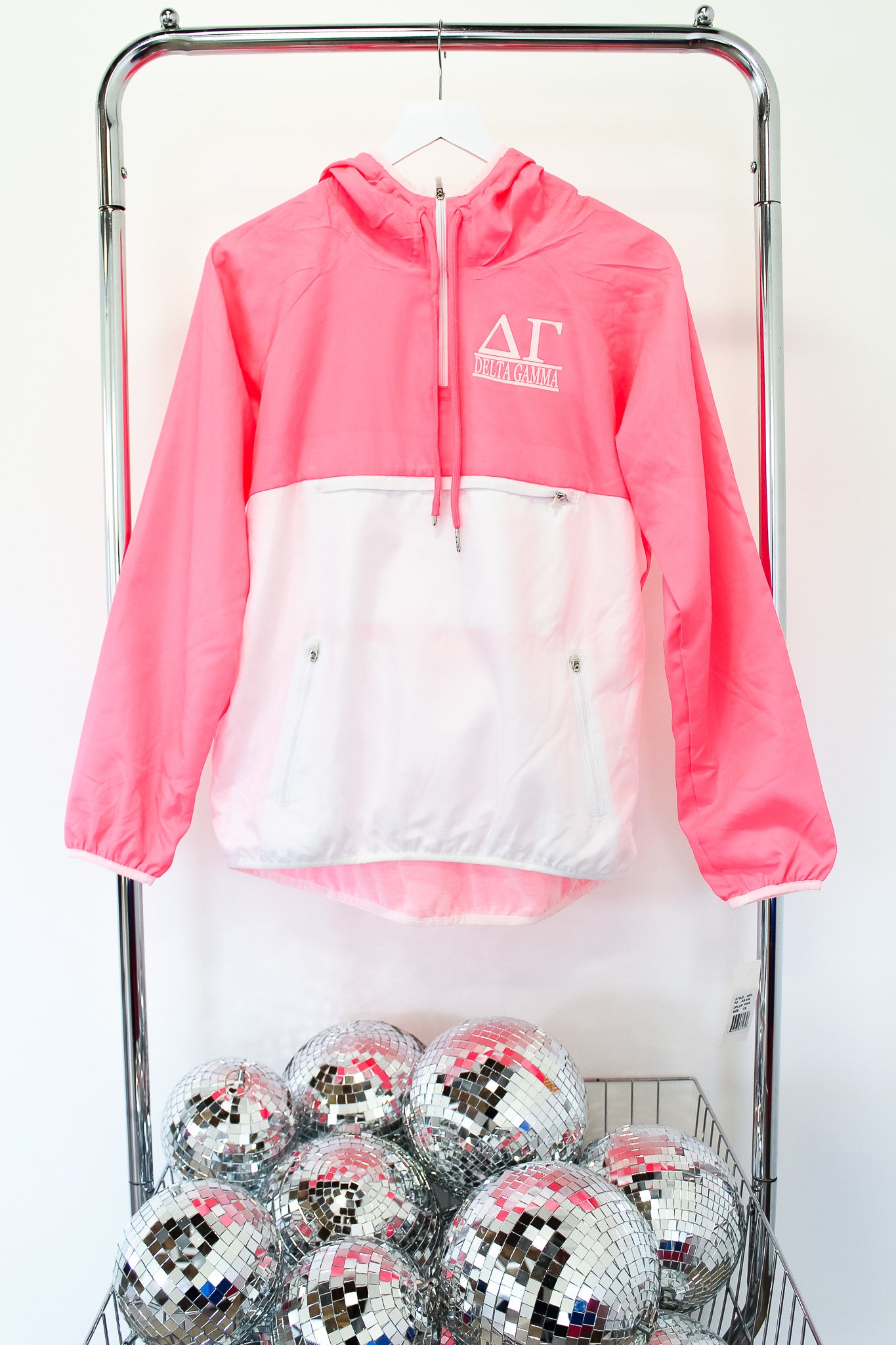 Delta Gamma Sorority Jacket - XS PINK/WHITE