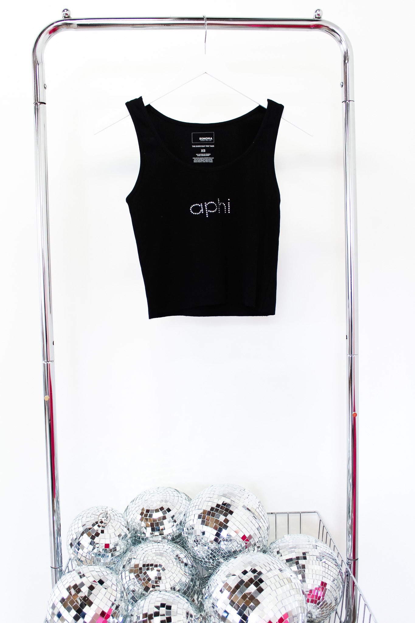 Alpha Phi Bling Ring Tank - XS BLACK