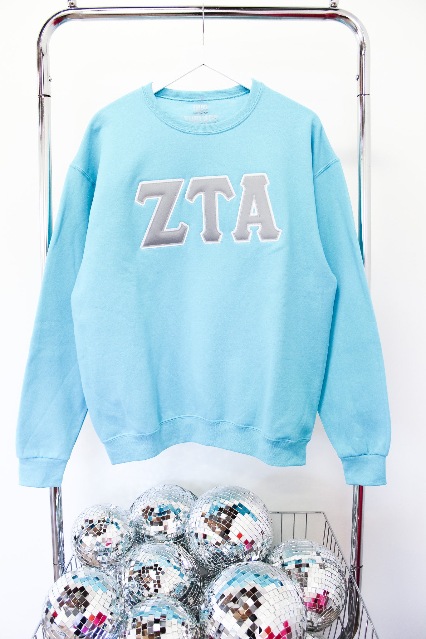 Zeta Tau Alpha Embroidered Letter Crew - LG SCUBA