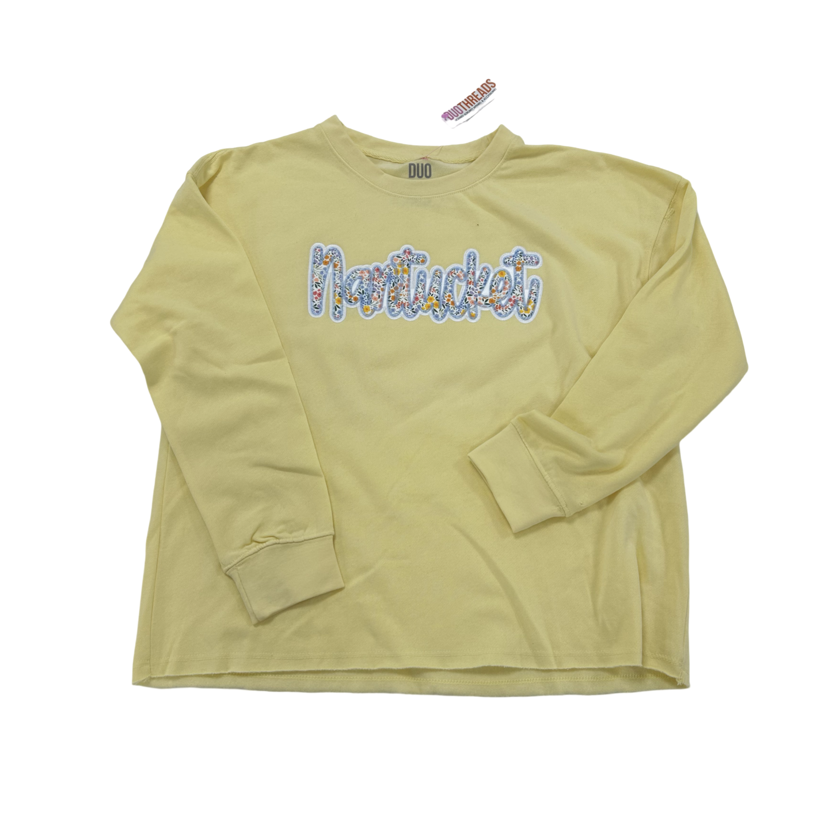 Nantucket Embroidered Beach Fleece Crew- MD Butter Yellow