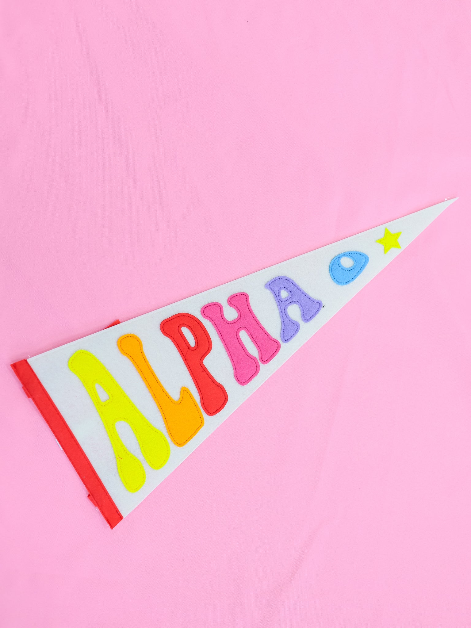 Alpha Omicron Pi Rainbow Pennant Flag