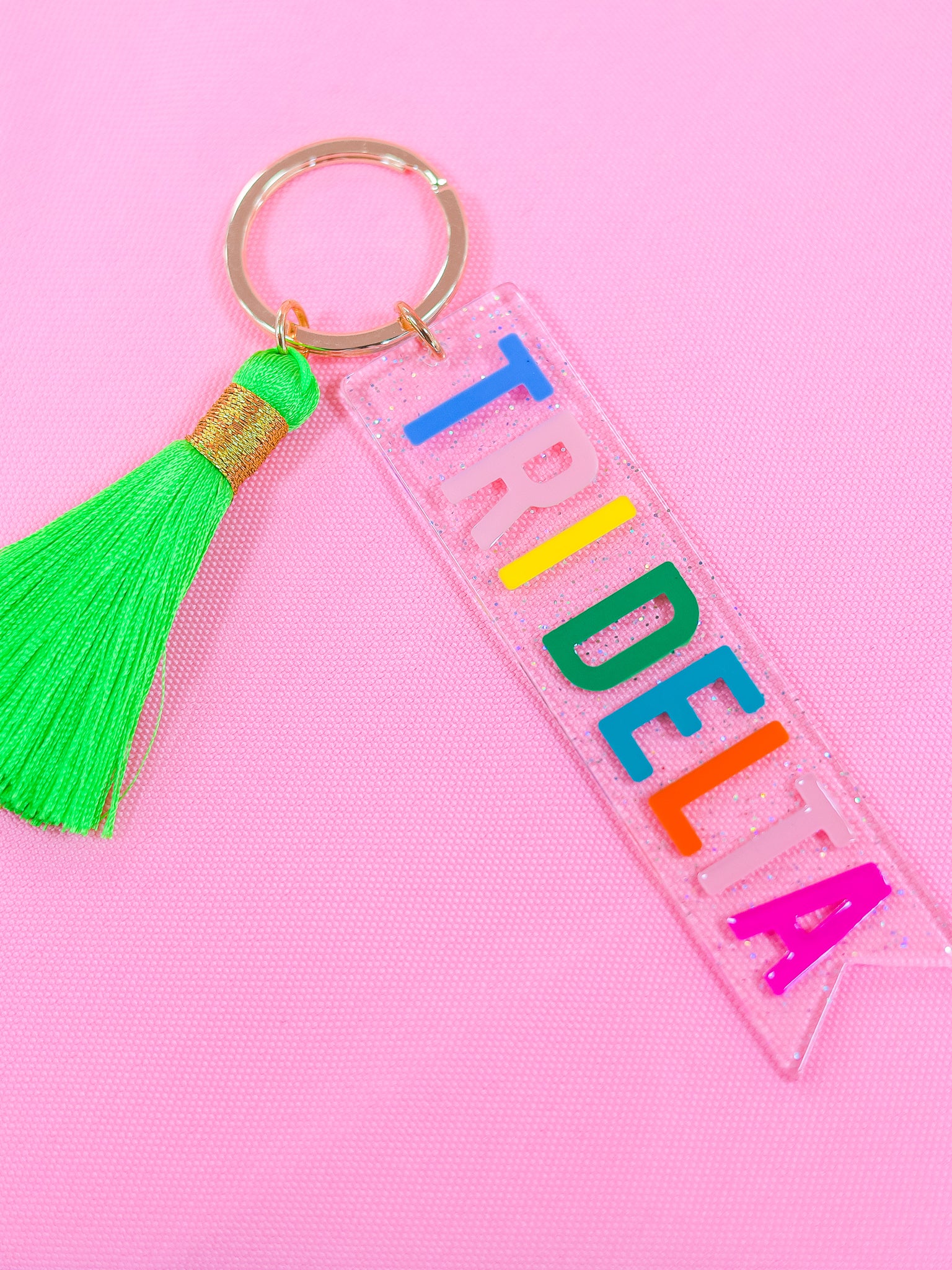 Delta Delta Delta Sparkle Tassel Key Fob