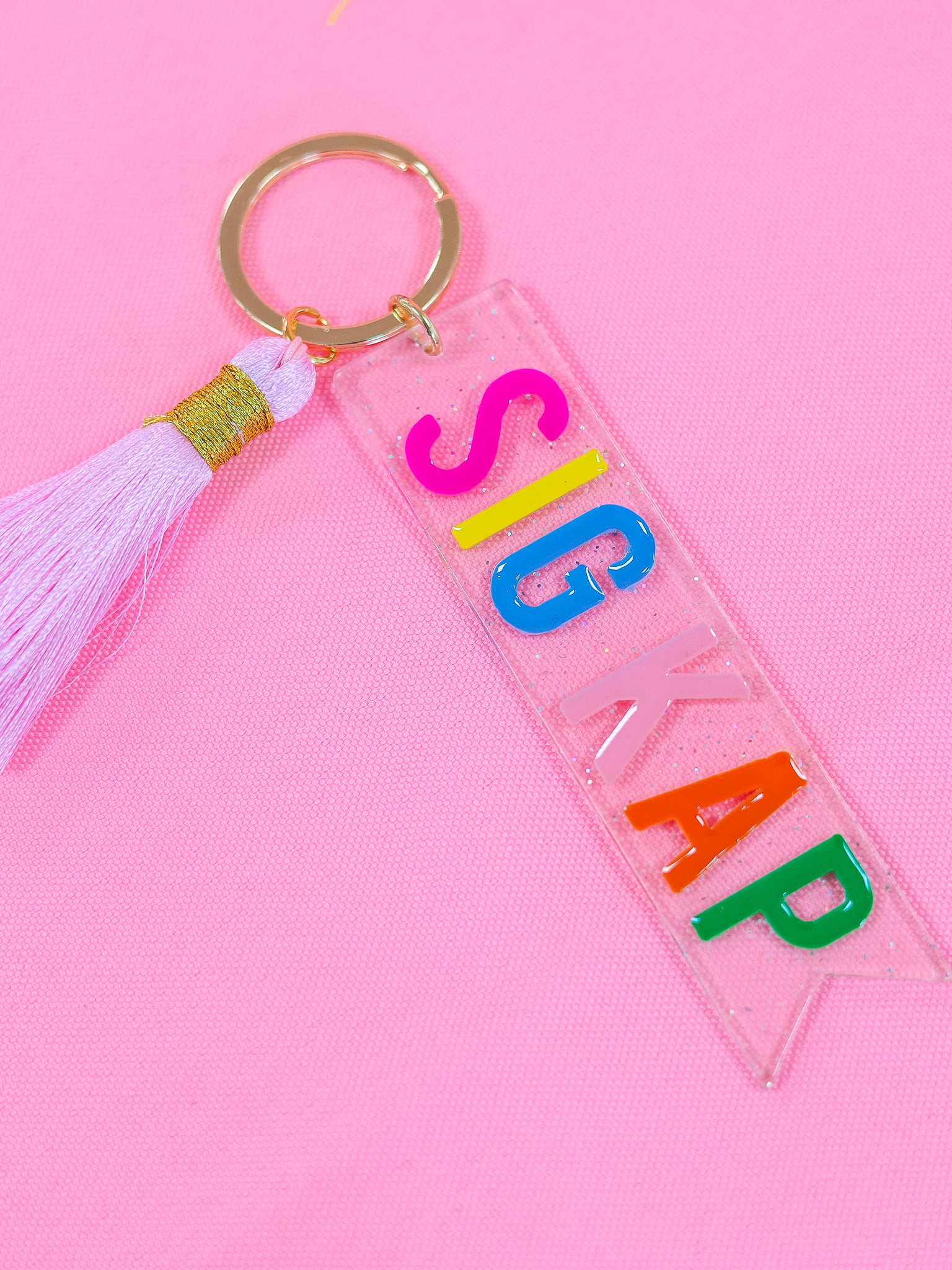 Sigma Kappa Sparkle Tassel Key Fob