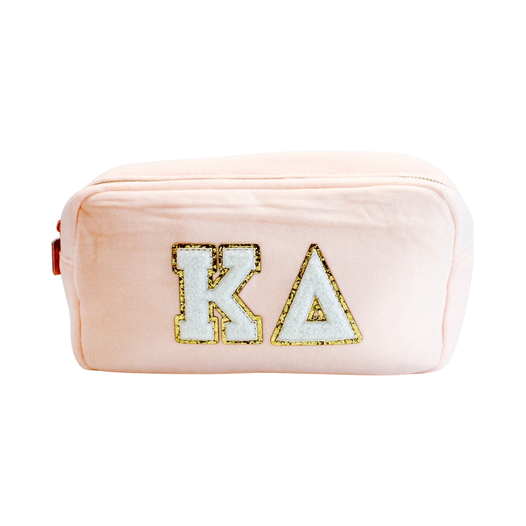 Kappa Delta Chenille Sorority Cosmetic Bag