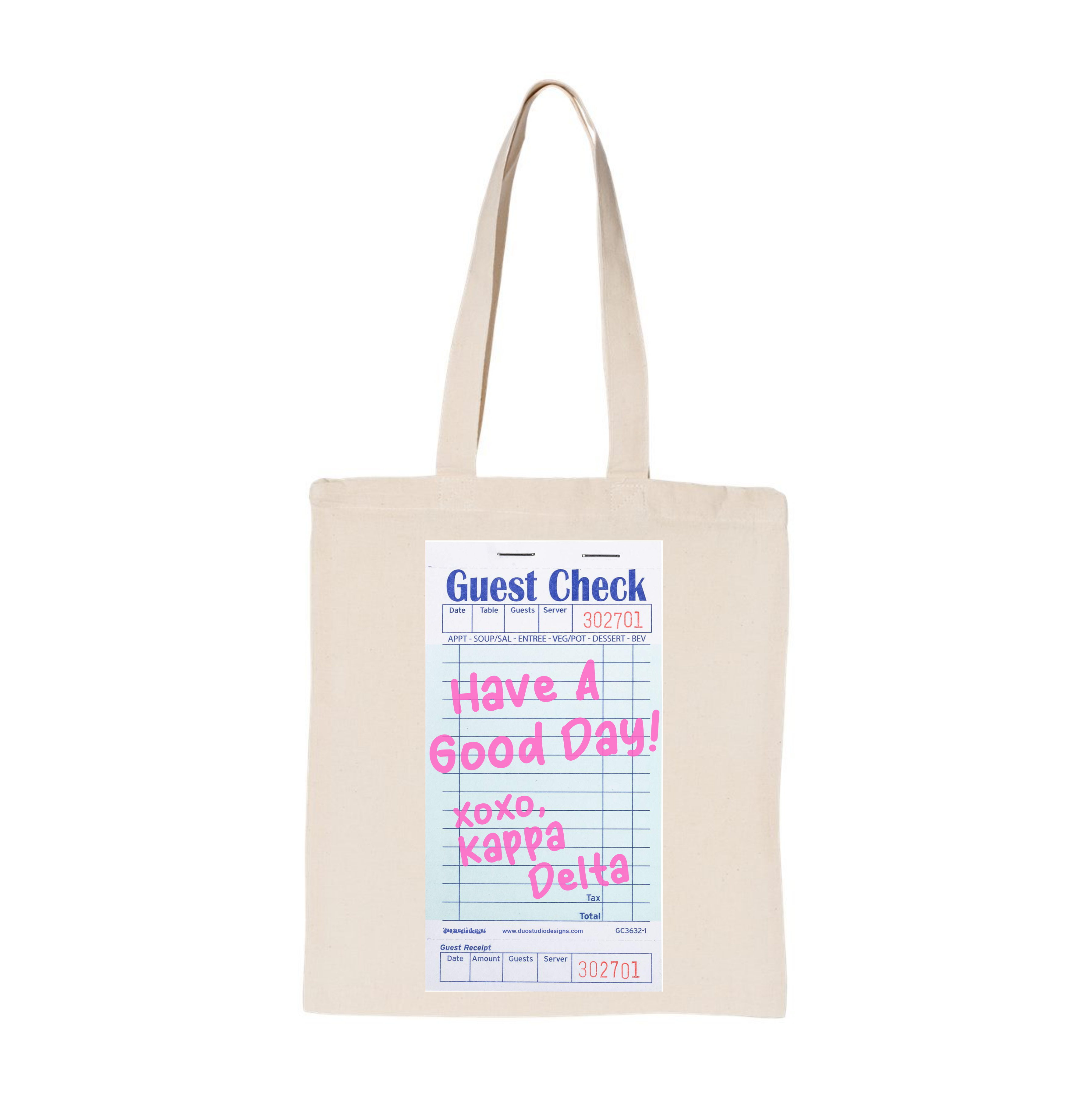 Kappa Delta Guest Check Sorority Tote