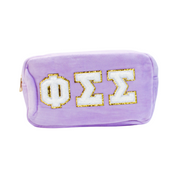 Phi Sigma Sigma Chenille Sorority Cosmetic Bag