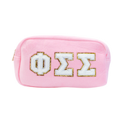 Phi Sigma Sigma Chenille Sorority Cosmetic Bag