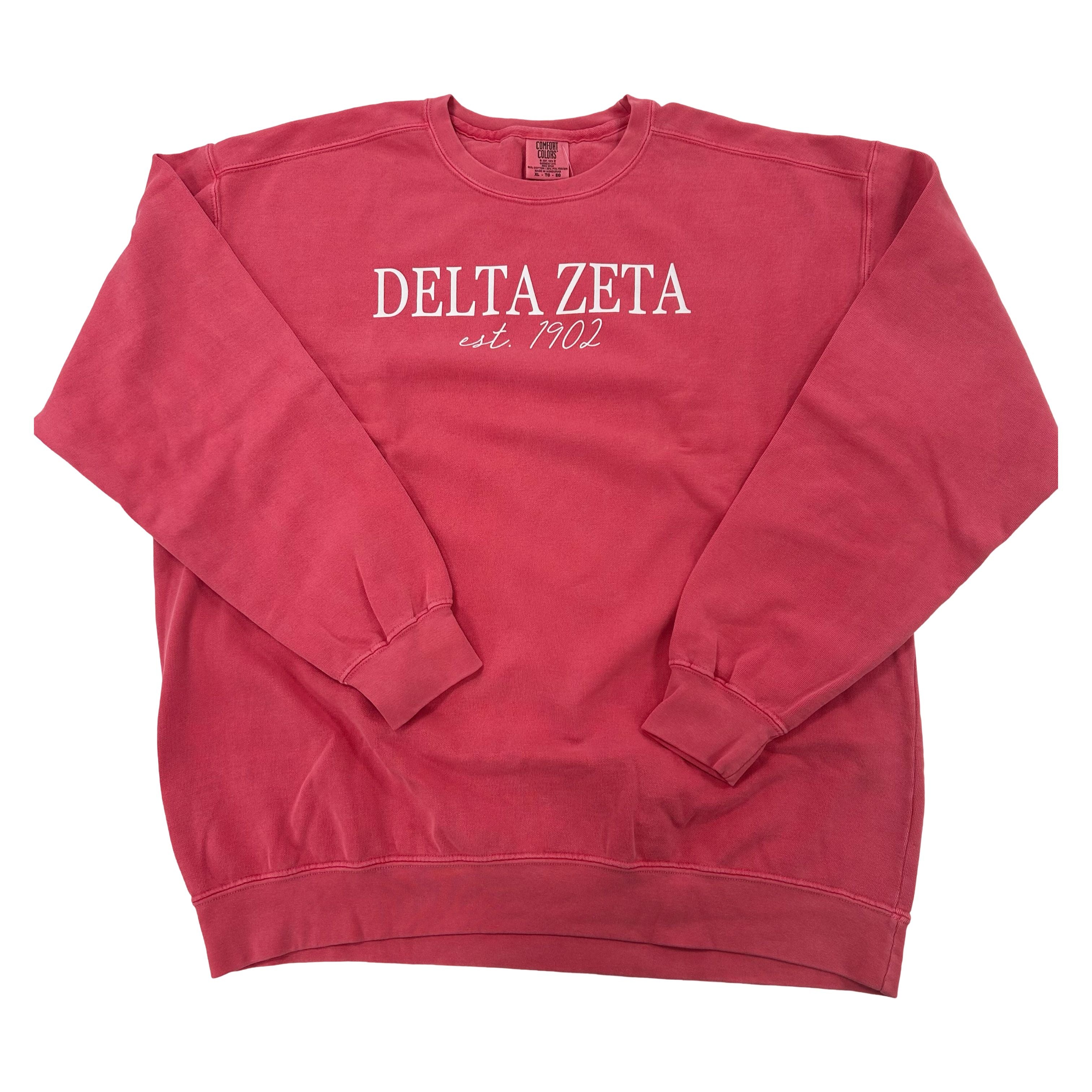 Delta Zeta Spencer Crew - XL Watermelon