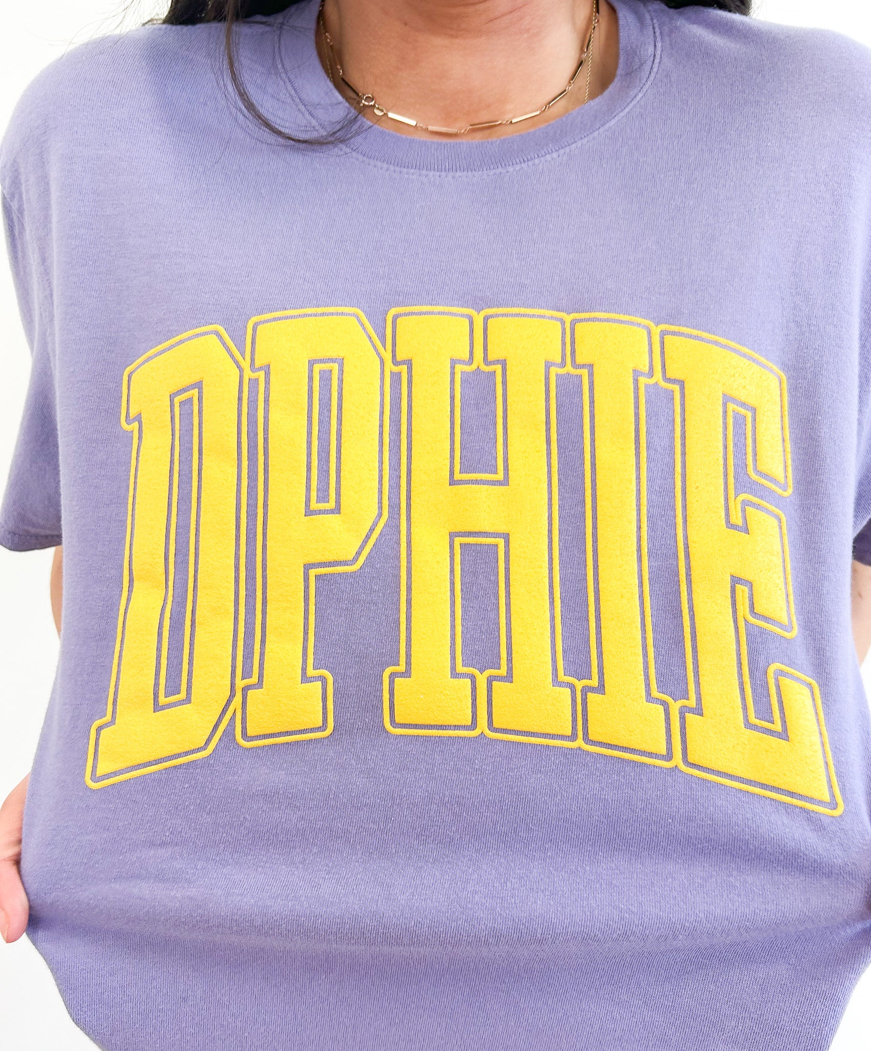 Delta Phi Epsilon Varsity Puff Sorority Tee