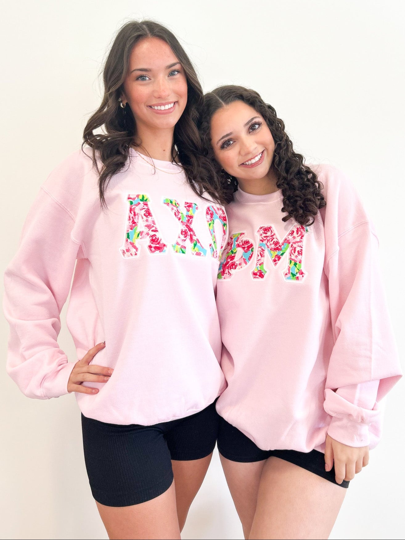 Spring Rose Embroidered Letter Sweatshirt