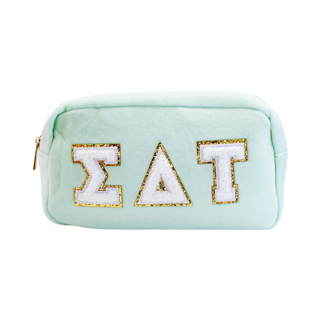 Sigma Delta Tau Chenille Sorority Cosmetic Bag