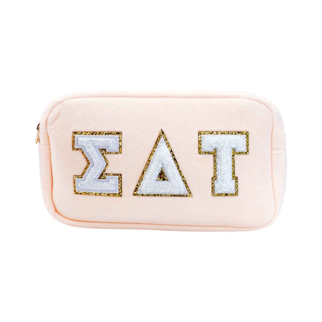 Sigma Delta Tau Chenille Sorority Cosmetic Bag