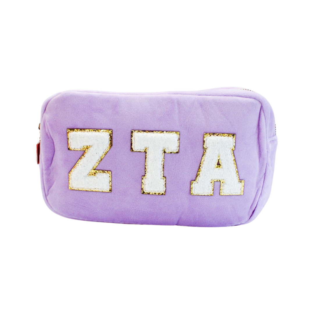 Zeta Tau Alpha Chenille Sorority Cosmetic Bag