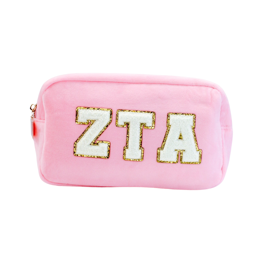 Zeta Tau Alpha Chenille Sorority Cosmetic Bag