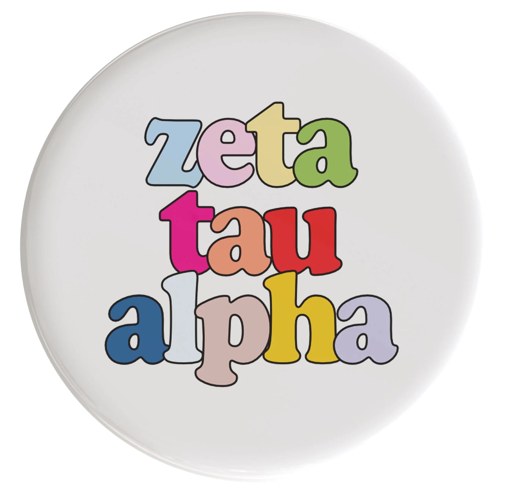 Zeta Tau Alpha Live In Color Sorority Button