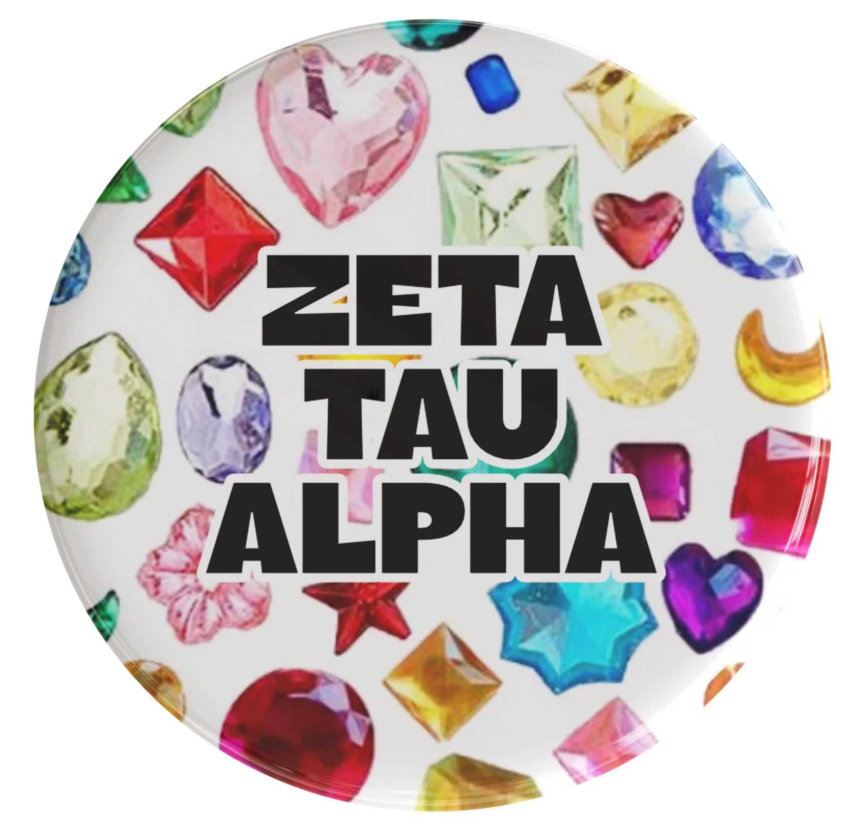 Zeta Tau Alpha Bejeweled Sorority Button