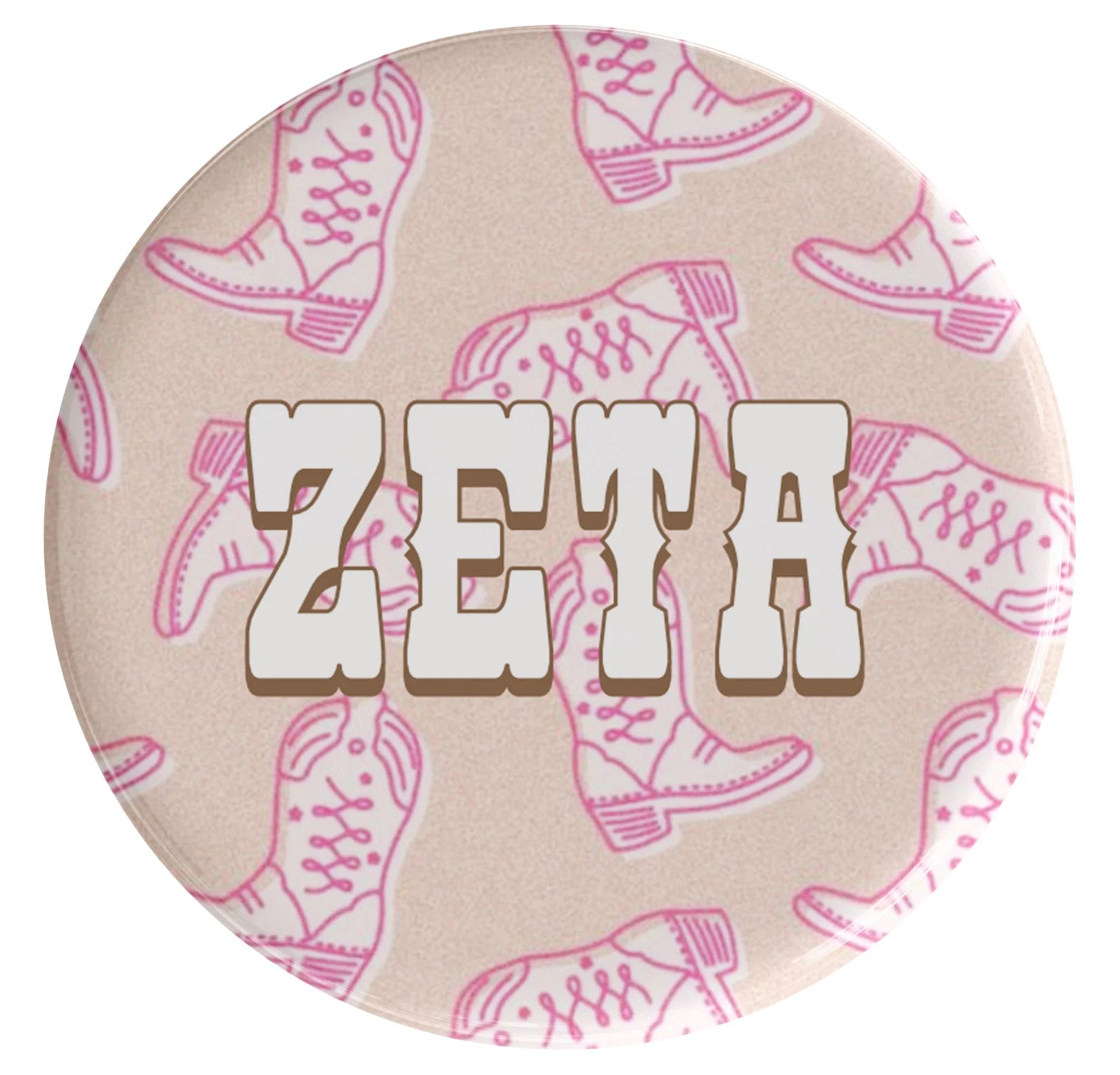 Zeta Tau Alpha Boot Scootin' Sorority Button