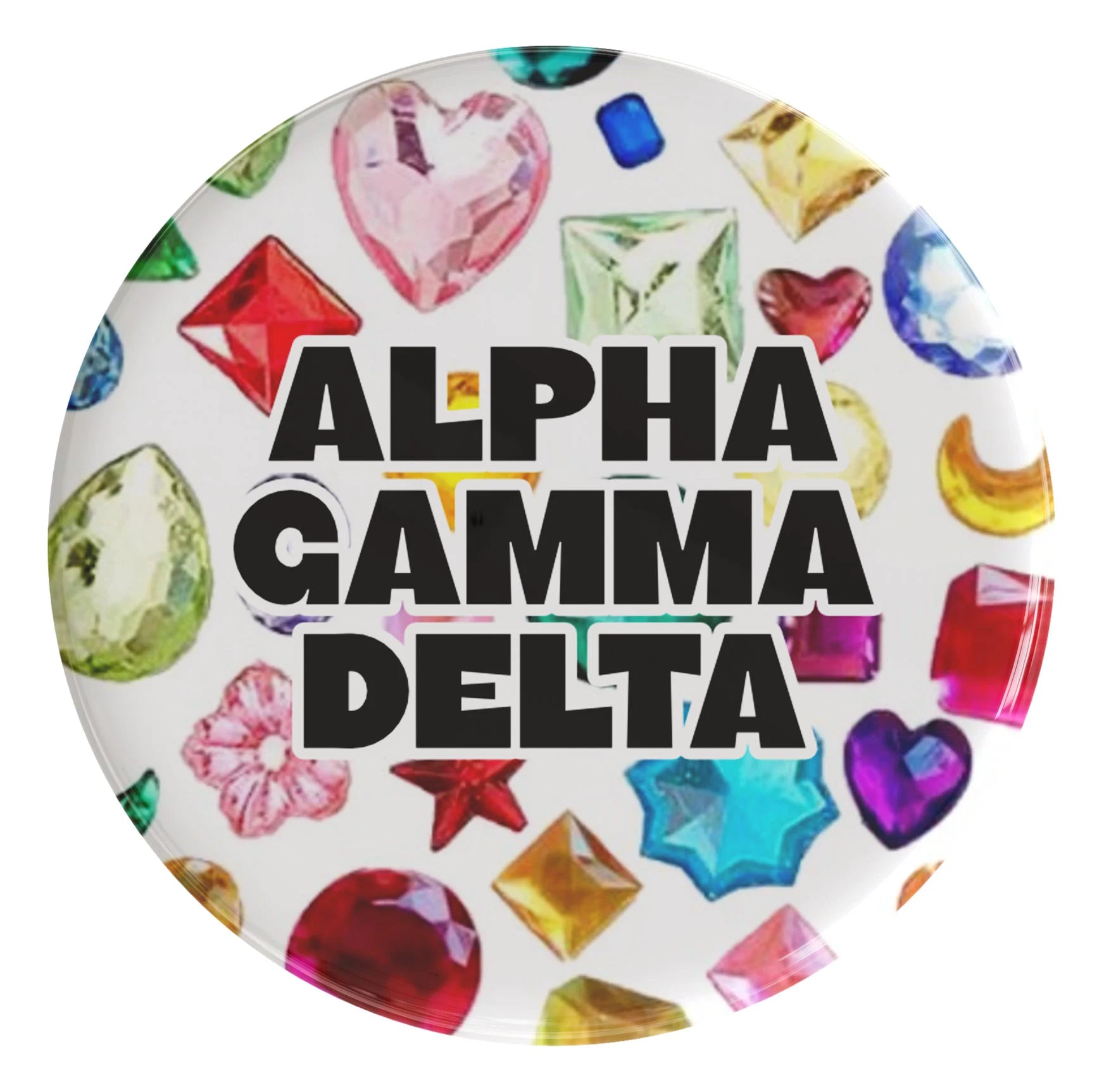 Alpha Gamma Delta Bejeweled Sorority Button