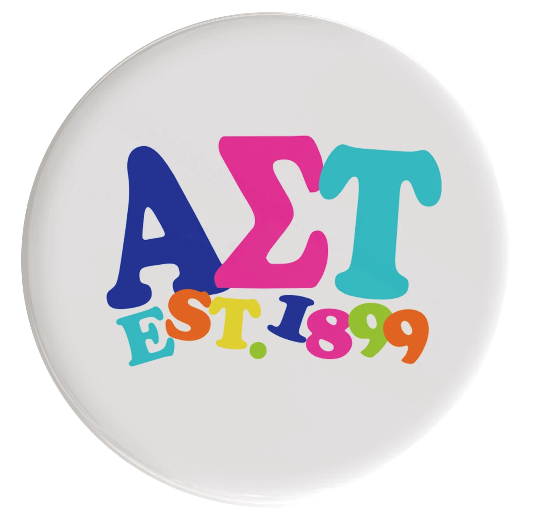 Alpha Sigma Tau Happy Days Sorority Button