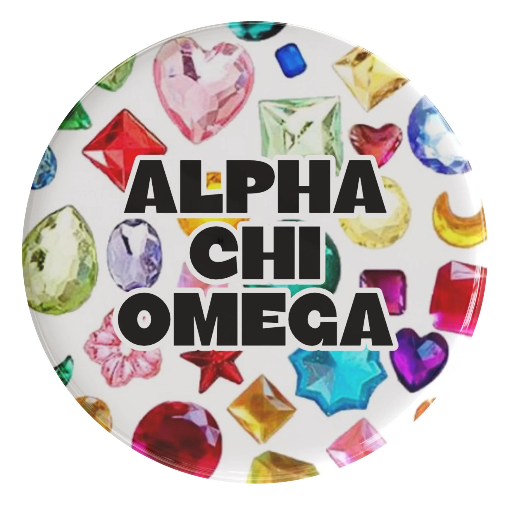 Alpha Chi Omega Bejeweled Sorority Button