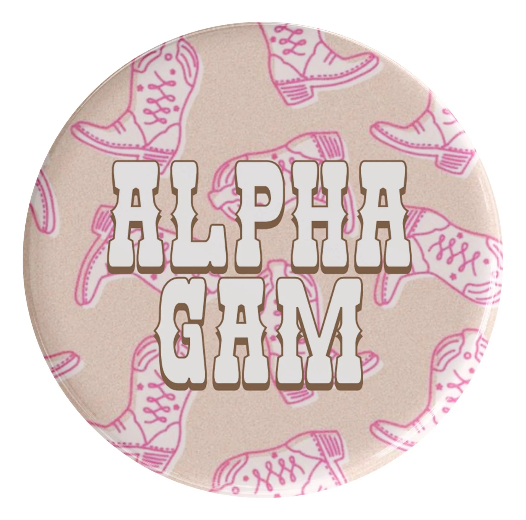 Alpha Gamma Delta Boot Scootin' Sorority Button