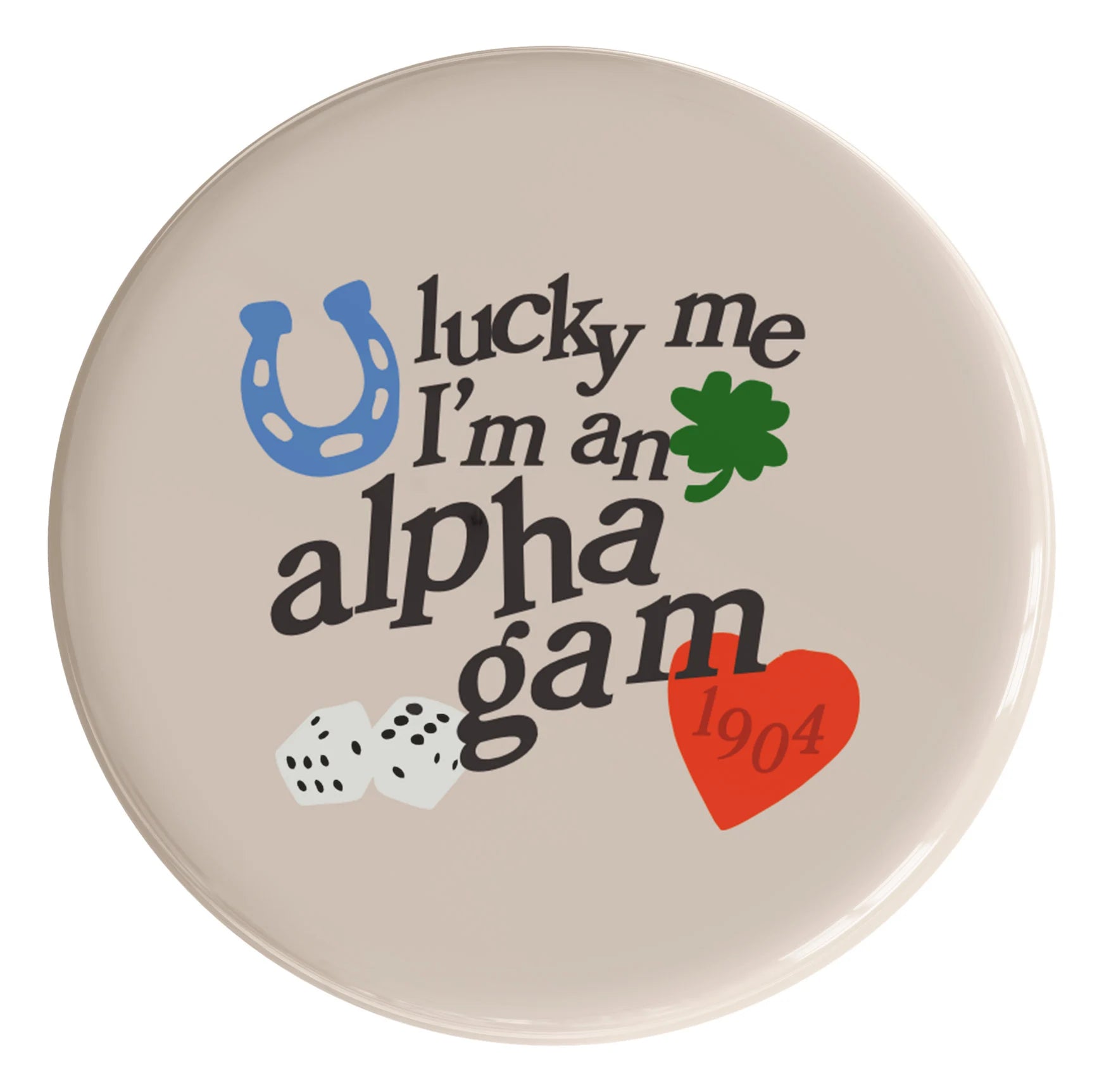 Alpha Gamma Delta Lucky Sorority Button