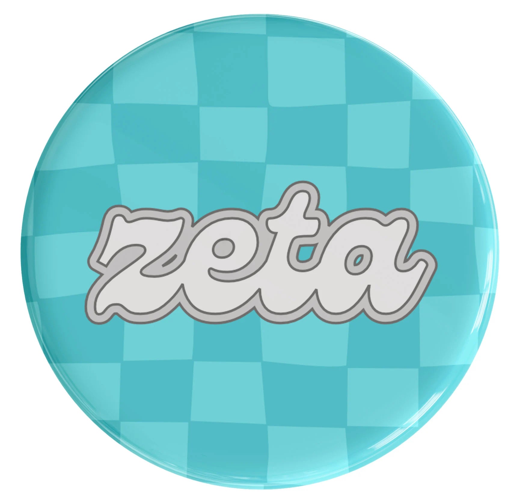 Zeta Tau Alpha Checker Sorority Button