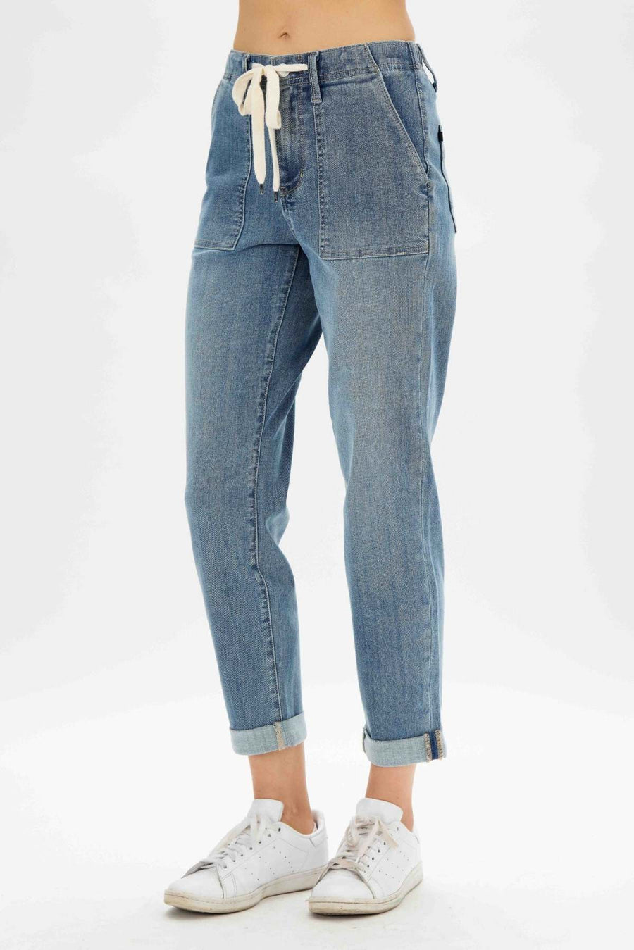 Women's Knitted Jogger Jeans in Mid Wash | Postie